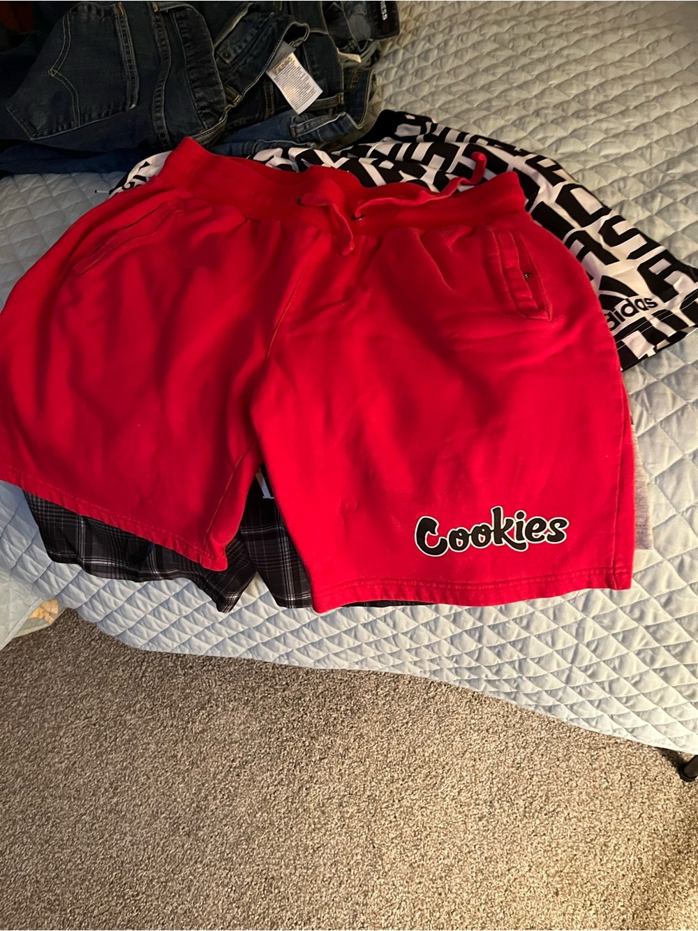 Cookies Men's Red Fleece Shorts